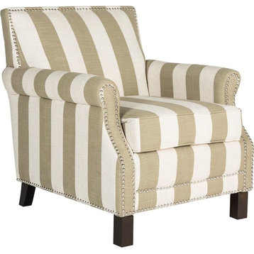Evan Club Chair - Taupe, White