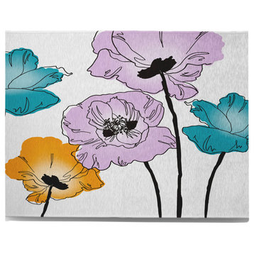 Popping Poppies Spring Chenille Rug, Lilac, 8'x10'