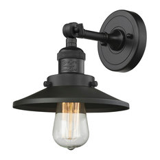 Railroad 1-Light Sconce, Matte Black