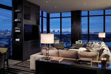 Inspiration for a contemporary living room remodel in Miami