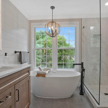Transitional Primary Bathroom Design Cockeysville, MD