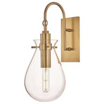 Hudson Valley Lighting - Ivy LED Wall Sconce With Clear Glass Shade, Aged Brass - Popular designer, blogger, and trendsetter Becki Owens is widely known for her fresh, feminine, "dream-home-worthy" designs. Her large social media following is a testament to the livable yet beautiful spaces she creates for her clients. Becki brings the same design approach to Becki Owens X Hudson Valley Lighting: a cohesive collection of simple, elegant pieces that fit any space and style.