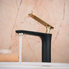Bitonto Gold Single Handle Long Reach Spout Black Painting Bathroom Faucet