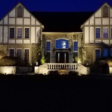 Lighting makes for a powerful statement on this gorgeous home