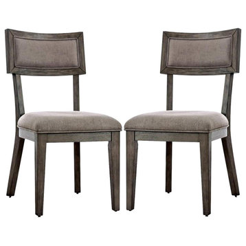 Set of 2 Fabric Dining Side Chair, Gray