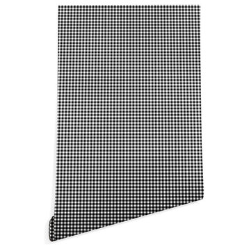 Deny Designs Caroline Okun Ebony Gingham Wallpaper, Black, 2'x4'