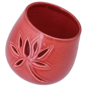 Novica Padma Chaya Ceramic Tealight Holder