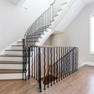 Sonnette Cellular Roller Shades on Landing in Lowered and Closed Position
