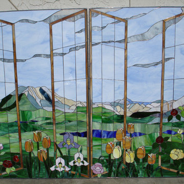 Professionally installed stained glass panels
