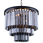 Gatsby Luminaires - Glass Fringe 9-Light Chandelier, Gray Iron, Smoke, Without LED Bulbs - Bring glamour to your home with this nine light stunning pendant chandelier from Glass Fringe collection. Industrial style frame yet delicate and modern glass fringe options this stunning ceiling light will surely update your decor