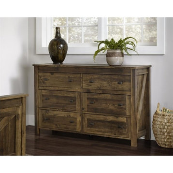 Altra Furniture Farmington 6 Drawer Dresser in Century Barn Pine