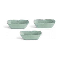Arte Italica Merletto Aqua Rectangular Dipping Bowl Set - Dinnerware