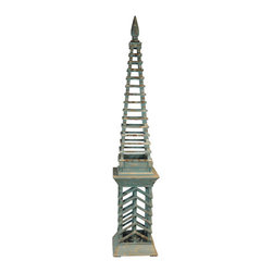 Blue Painted Rustic Obelisk - Products