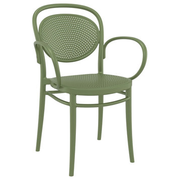 Compamia Marcel Contemporary XL Resin Indoor/Outdoor Arm Chair Olive Green
