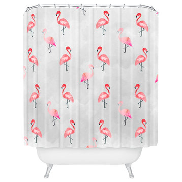 Hello Sayang Flaming Flamingo Shower Curtain, Standard 69"x72"
