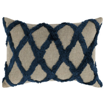 Evangeline 100% Linen 14x 20 Throw Pillow in Blue by Kosas Home
