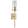 Effimero 1-Light Wall Vanity Corridor Sconce With Frosted, Brushed Brass