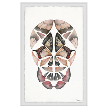 "Kaleidoscope Butterfly Skull" Framed Painting Print, 20"x30"