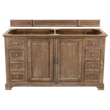 Providence 60" Double Vanity Cabinet, Driftwood