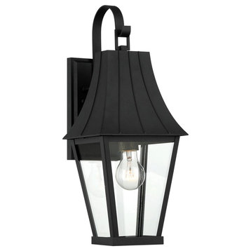 Great Outdoors Chateau Grande 1-Light Outdoor Wall Mount, Coal With Gold, 19"