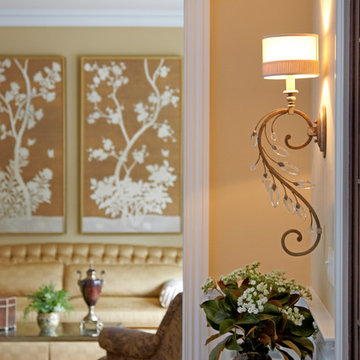 Oversized Crystal Wall Sconces with Drum Shade