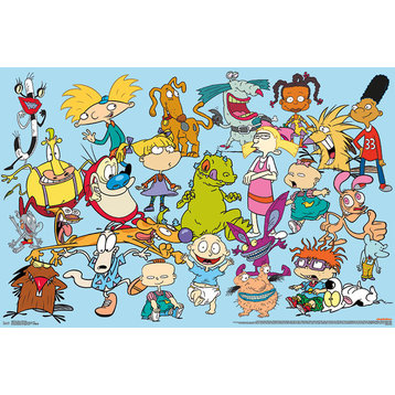 Nick Toons Characters Poster, Premium Unframed