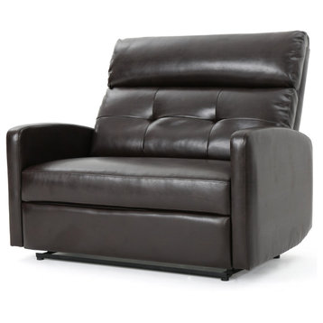 GDF Studio Hana Soft Brown Leather 2 Seat Recliner