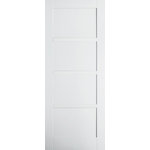 JELD-WEN - Moda 4-Panel Interior Door, 68.6x198.1 cm - The Moda 4-Panel Interior Door from Jeld-Wen exudes a classic elegance, thanks to its clean, modern lines. Measuring 68.6 by 198.1 centimetres, this interior door is characterised by a white primed finish and a striking four-panel design. Jeld-Wen is driven by sustainability, innovation and efficiency, offering an extensive range of windows, doors and stairs to enhance your home.