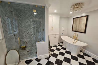Example of a french country bathroom design in New York