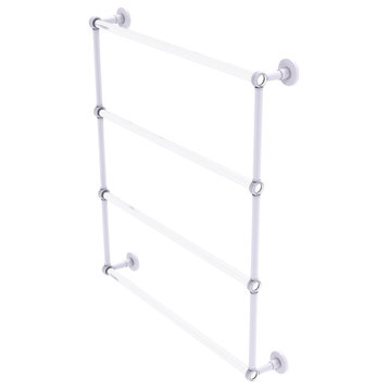 Clearview 4 Tier 30" Ladder Towel Bar with Groovy Accents, Matte White