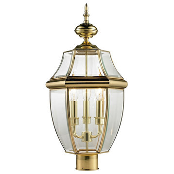 Thomas Lighting Ashford 3-Light Post Mount Lantern 8603EP/85, Antique Brass