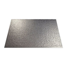 18"x24" Fasade Hammered Backsplash Panel, Galvanized Steel