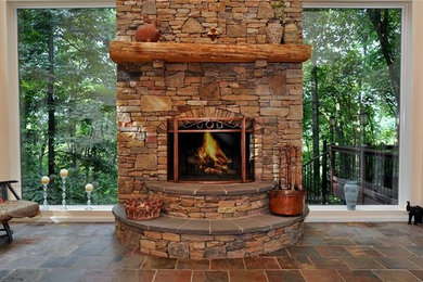 Example of a trendy family room design in Other