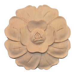 Inviting Home Inc. - California Small Wood Rosette, Cherry - Onlays And Appliques