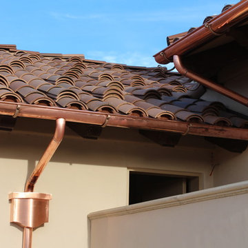 Copper Half Round Gutters New Home in Palmdale Ca. Work in Progress