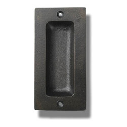 Small Rectangular Flush Door Pull - Cabinet And Drawer Handle Pulls