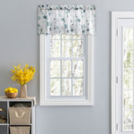 Ellis Curtain - Eucalyptus Crushed Taffeta 48" x 15" Valance, Spa - Elegant and breezy crushed taffeta allows light in while maintaining privacy. Perfectly textured fabric creates a translucent look to bring a breath of fresh air and subtle sunshine into any room. Two-way hanging options: (1) sewn-in 1.5-inch rod pocket for a classic look. (2) with clip rings for easy, slide open and close. (ring clips not included) Valance is measured at 48-inches wide and 15-inches in length.