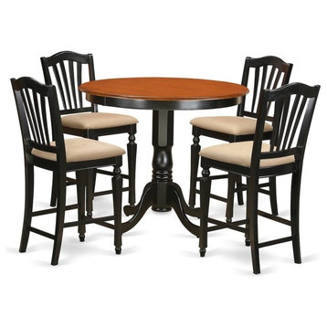 5-Piece Counter Height Table And Chair Set, Pub Table And 4 Kitchen Bar Stool