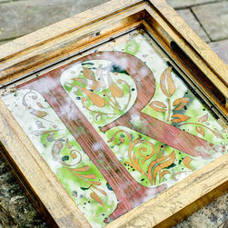 Ruby Rose Studio - "Pacte Serving Tray" Monogram Antique Mirror - Serving Trays