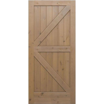 Knotty Alder #181 Barn Door  - V-Groove Plank 2/6 x 7/0, 36"x84"