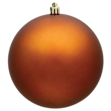 60Mm 2.5" Matte Copper Ball Ornament With Wire, Uv Coated