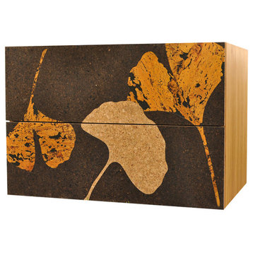 Modern Cork Lateral Filing Cabinet, Leaf Graphic, by  Iannone