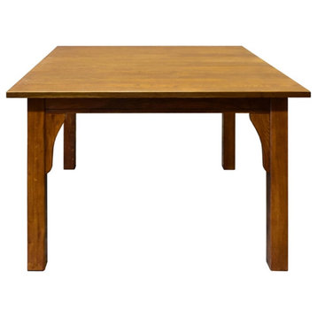 Crafters and Weavers Arts and Crafts Solid Wood Square Dining Table in Cherry