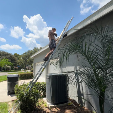 Patio Ceiling Repair & Fascia Replacement with Fresh Paint Finish