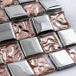 Glass mosaic sheets silver tiles glossy kitchen backsplash tile bathroom - Mosaic Tile