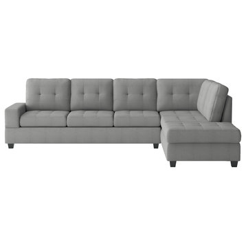 Hedera 2-Piece Set Sectional Sofa, Gray Color