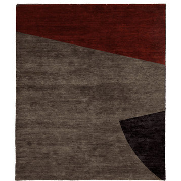 Ghost Forest Wool Hand Knotted Tibetan Rug, 6' Square