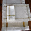 Ivory and Gold Handcrafted Sustainable Linen Table Runner