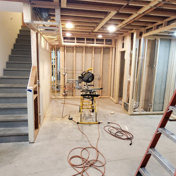 Finished basement framing and mechanicals
