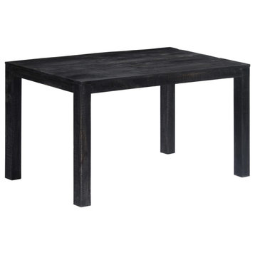 vidaXL Solid Mango Wood Dining Table Black 55.1" Dining Room Kitchen Table